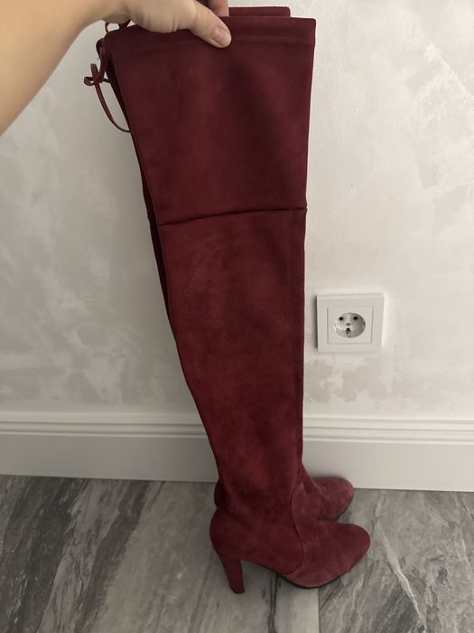 Сапоги ботфорты замшевые