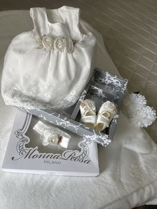 Детское платье с туфельками и повязкой