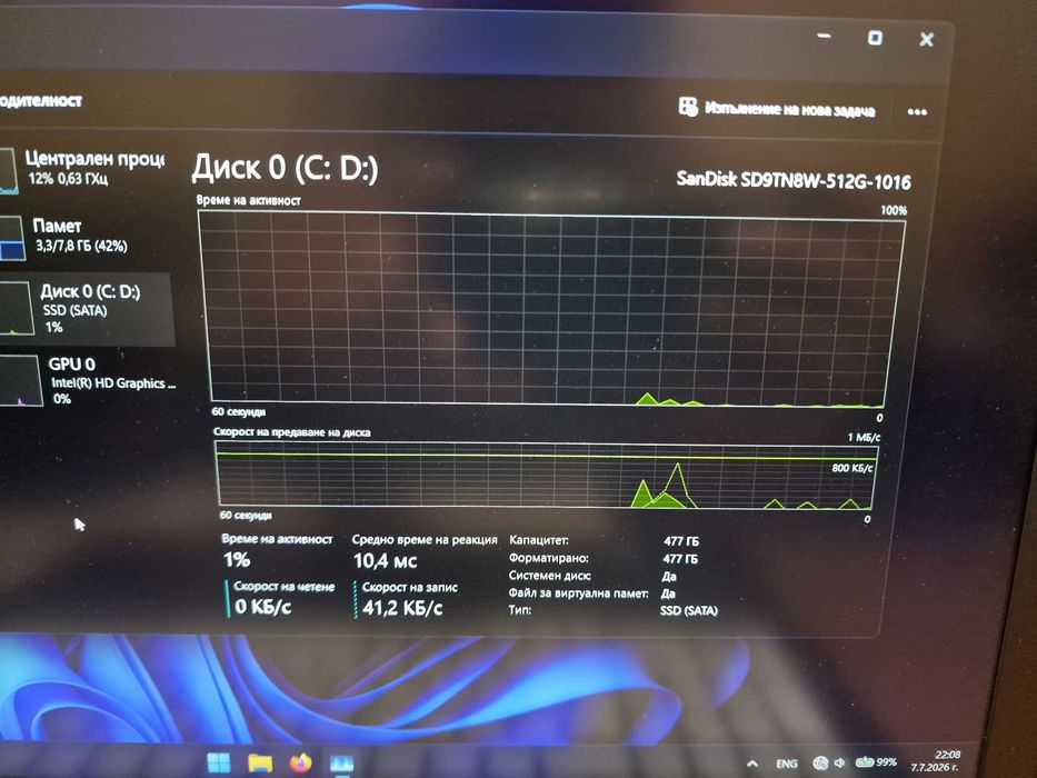 Fujitsu U758 512 GB SSD/ 8GB RAM/ 4 GB video