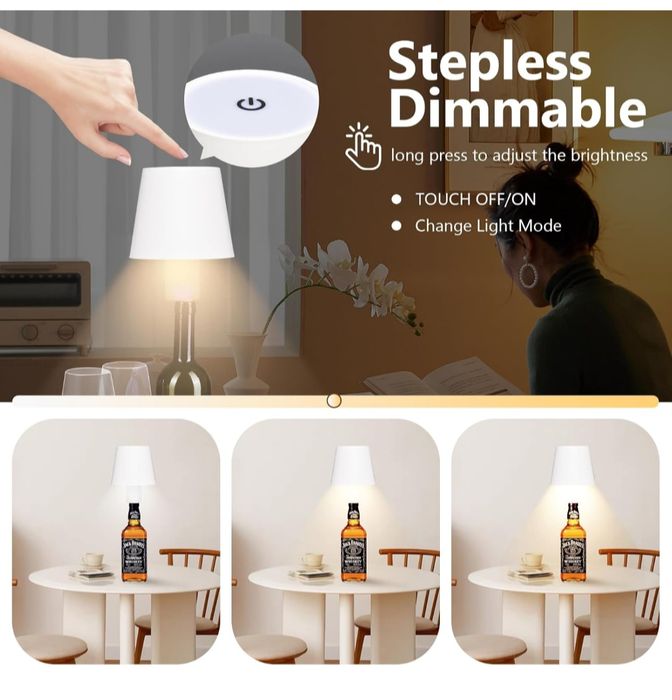 Set 2 Lămpi LED pentru Sticlă – Wireless, Reîncărcabile
