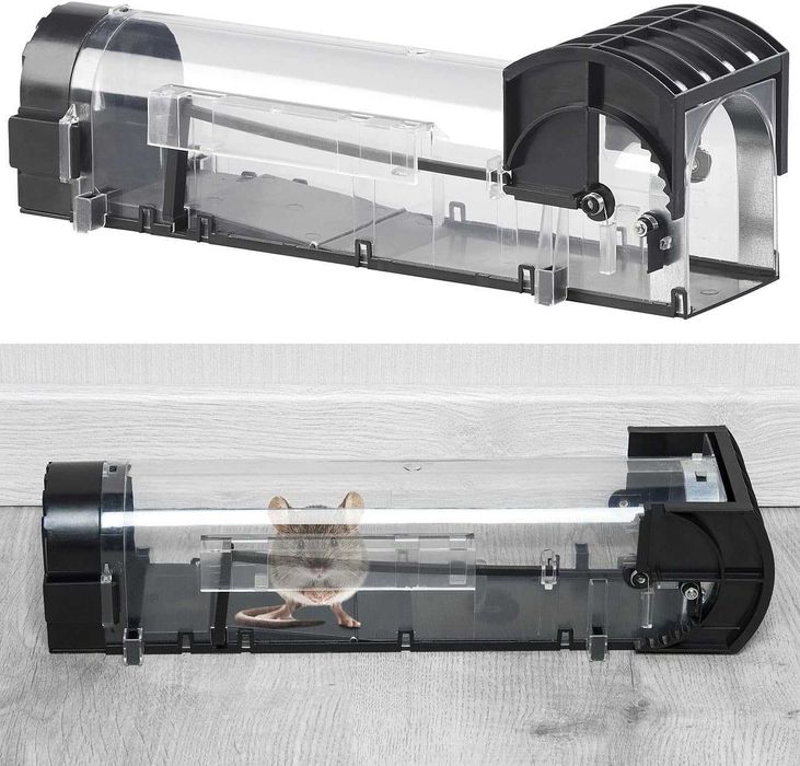 Хуманен капан за улов на мишки, многократна мишеловка с подвижен капак