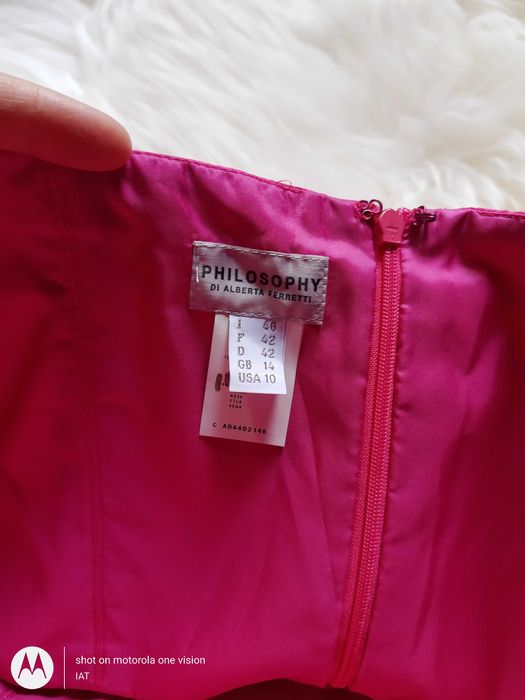 Rochie Philosophy by Alberta Ferretti, din matase naturala, fucsia