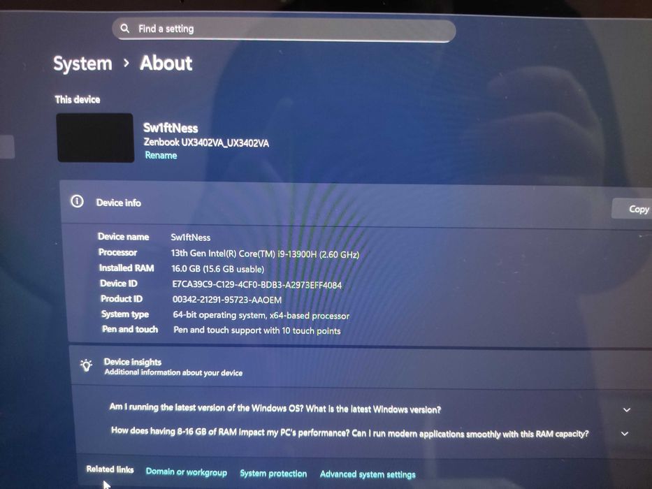 Asus Zenbook 14" (16/1TB)