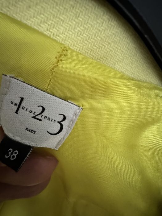 Palton 123 galben lime cu lana 70%