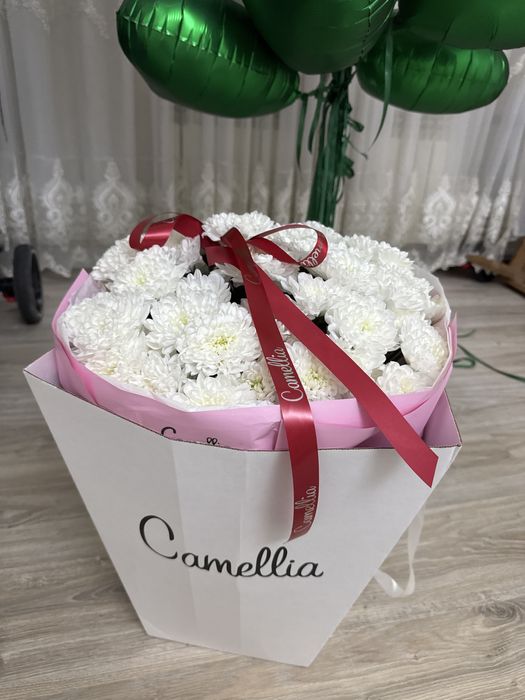 Цветы 9шт, хризантема свежие