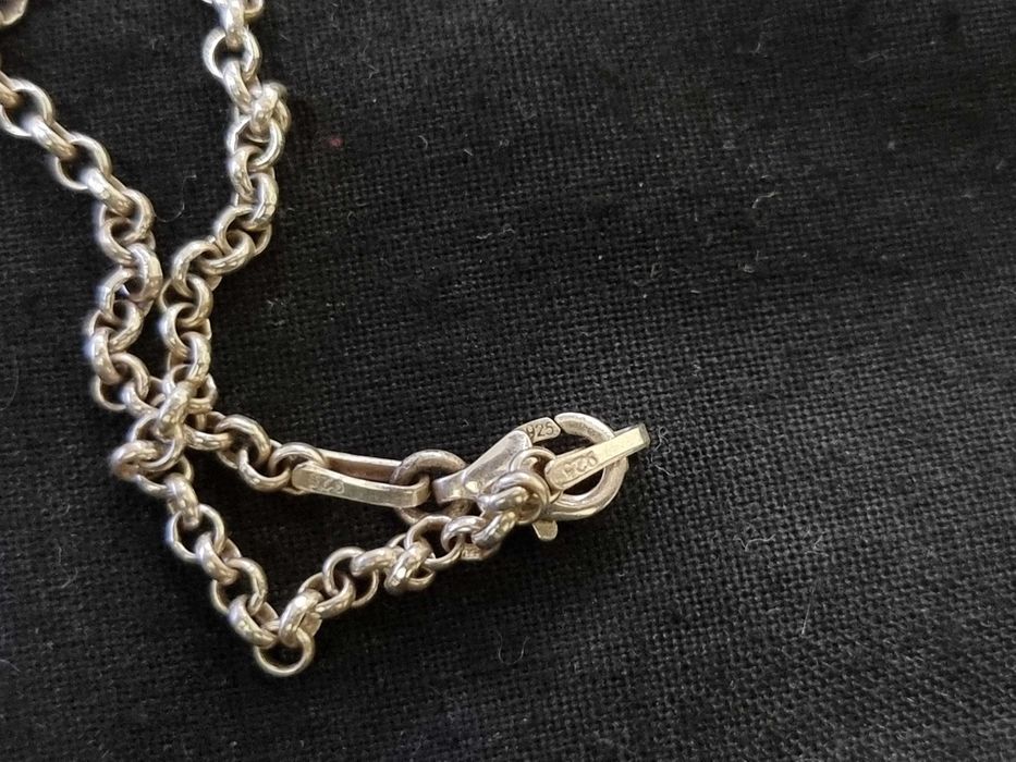 Сребърни бижута, комплект синджир, висулка и обеци,