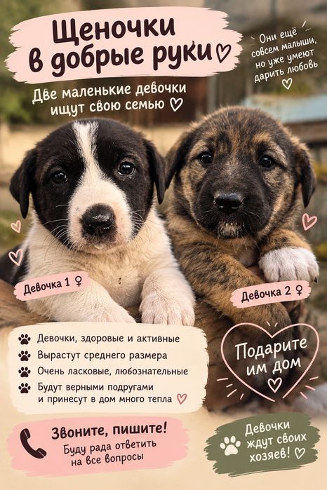 Две маленькие девочки ищут добрые руки