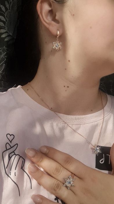 Натуральный топаз комплект серебро