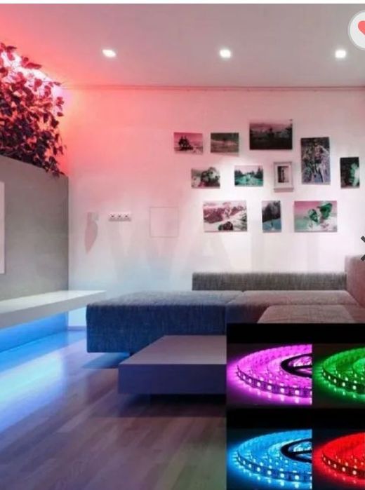 Самозалепваща RGB LED Лента 5 метра с дистанционно