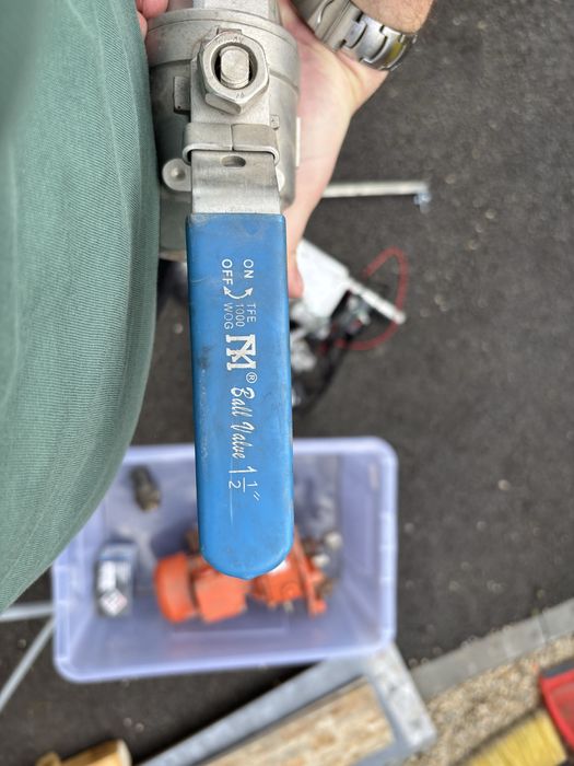 Robinet cu bilă inox 316 – 1 1/2” cu filet și țeavă cotată inox