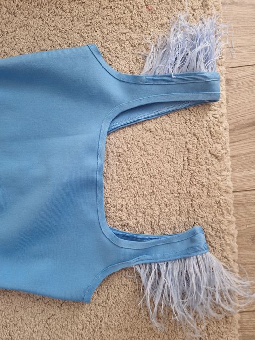 Vand rochie bandage albastru folosit dar un stare fb narime M