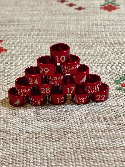 Пожизнени пръстени  2026 г. за гълъби,папагали и други видове птици