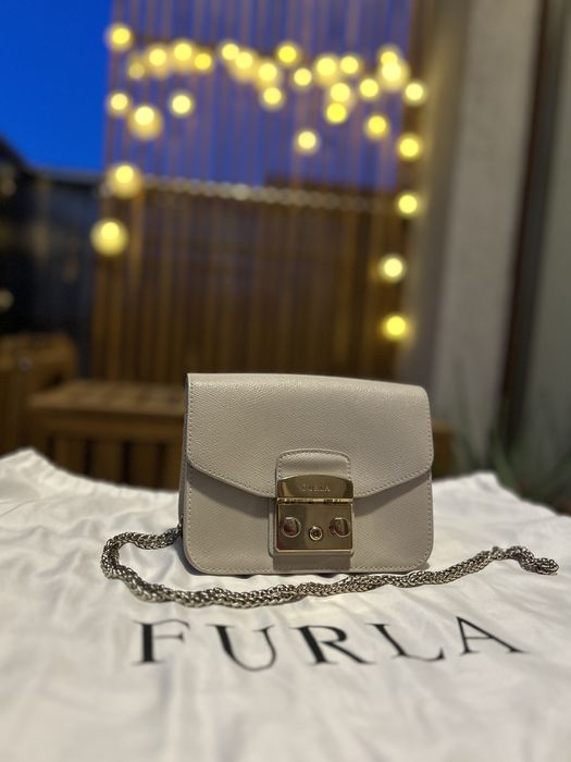 Geanta Furla metropolis mini nude/ crem piele naturala