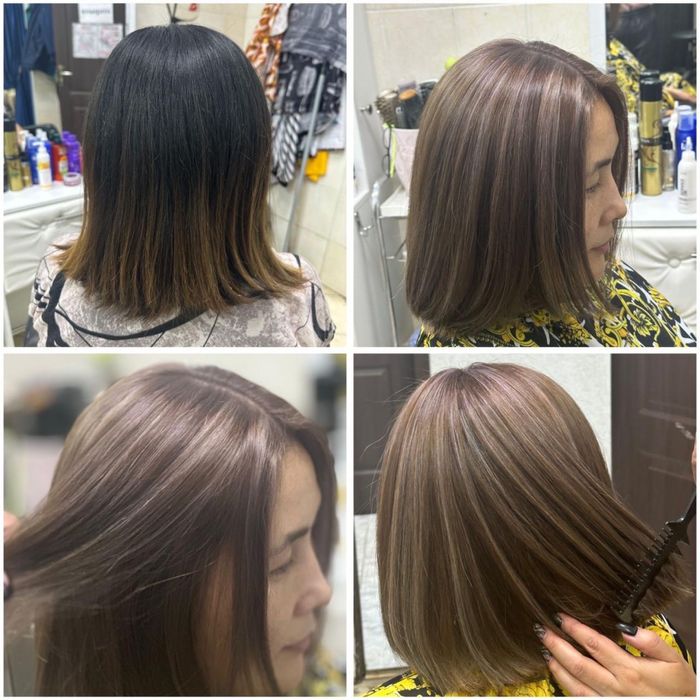 Парикмахер , окрашивание волос , мелирование