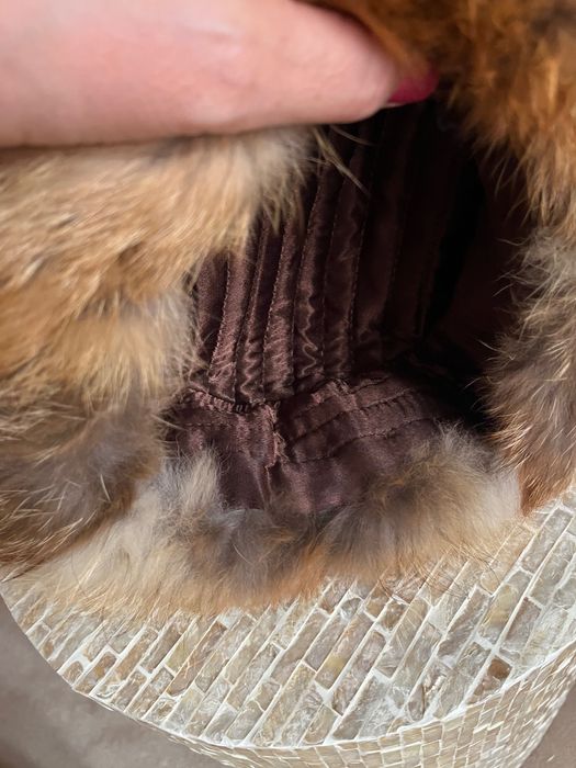 Caciula ruseasca ushanka unisex din blana naturala de vulpe rosie