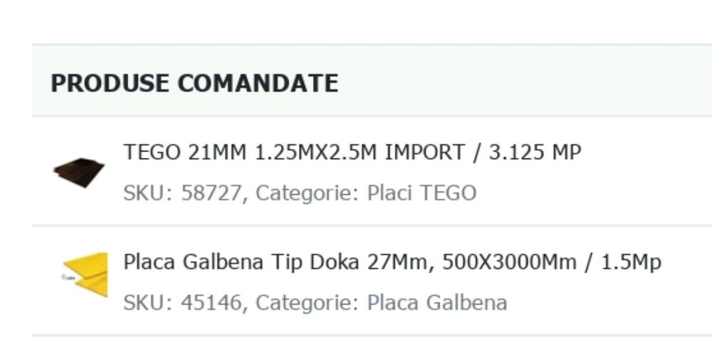 Vand panouri Tego 1,25*2,5m, esenta Plop, grosime 21mm stare f buna