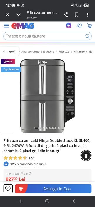 Airfryer ninja double stack xl