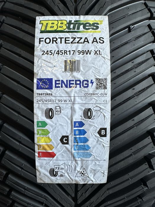 Нови всесезонни гуми TBB TIRES FORTEZZA AS 245/45R17 99W XL БОРД 2454517