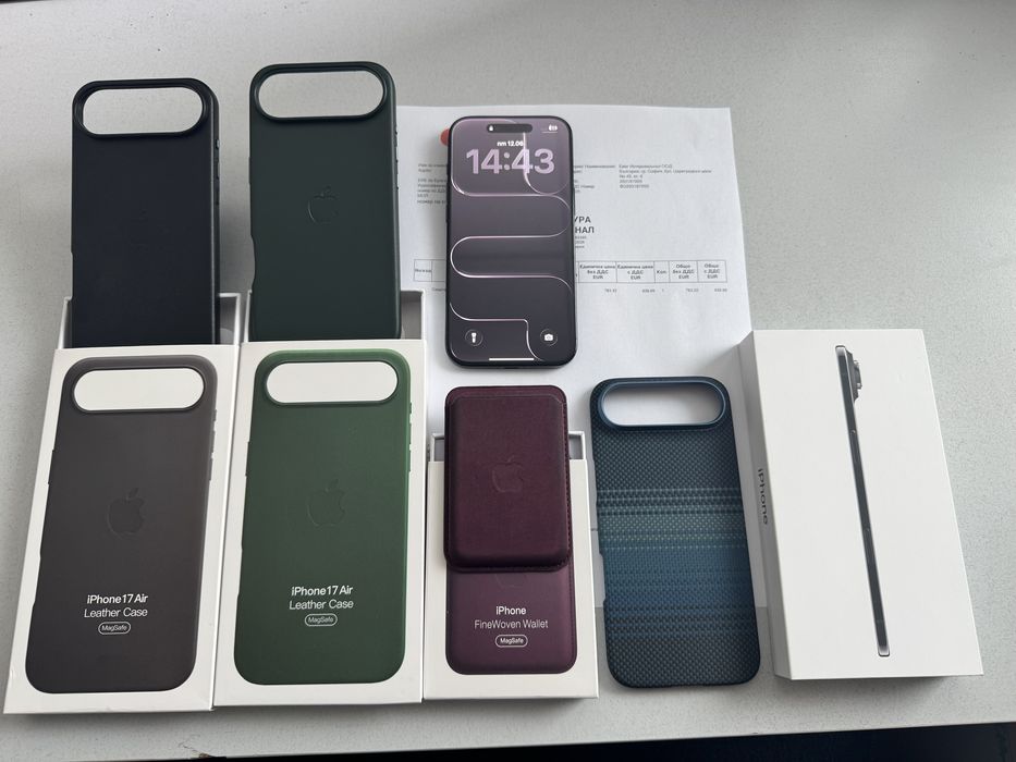 Продавам iPhone 17 Air Space Black 256GB | Гаранция | 100% Батерия | Пълен комплект + Аксесоари
