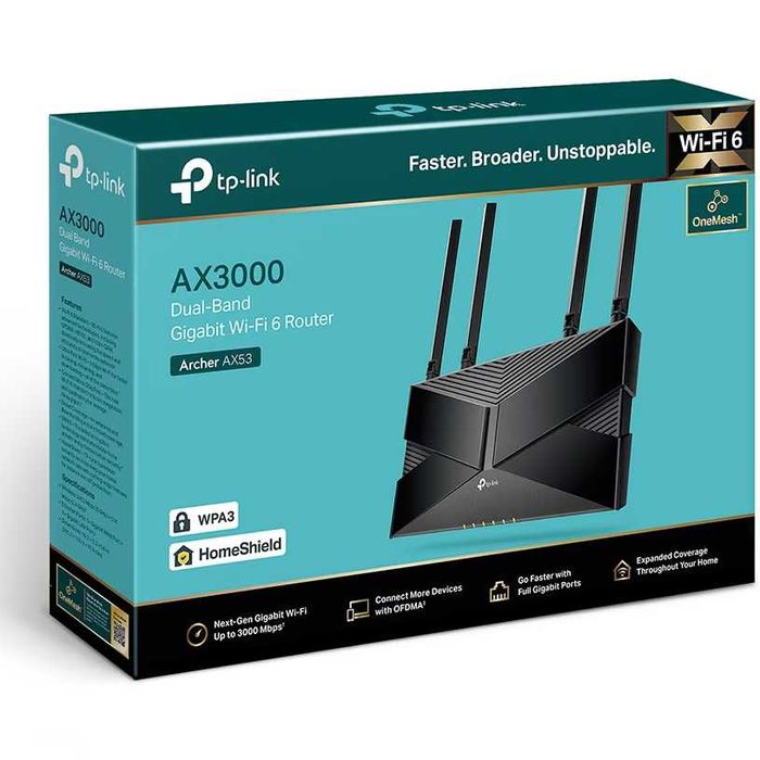 Router Wireless TP-Link Archer AX53, AX3000, Dual-Band, Wi-Fi 6