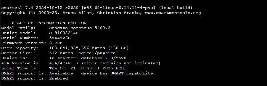 HDD Seagate 160GB 2.5inch