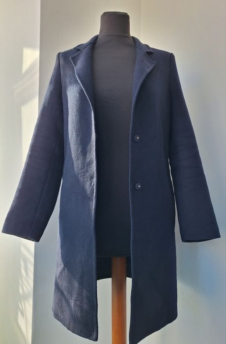Palton bleumarin Zara lână Xs