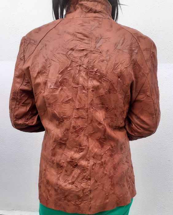 Geacă NOUĂ de piele naturală femei haină damă gen sacou trei sferturi