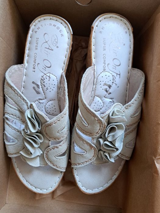 Дамски чехли ест.кожа