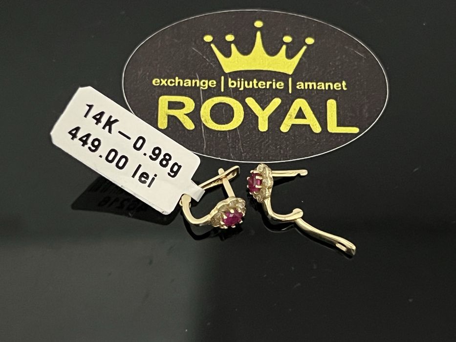Bijuteria Royal CB : Cercei copil aur 14k 585  0,98 gr