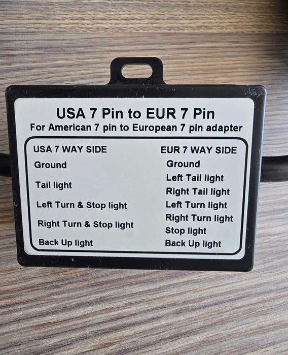 Преходник/адаптер букса за теглич US 7 -> EU 7 пина