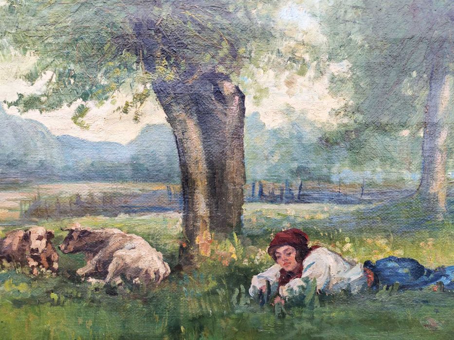 Tablou Sava Henția (1899) – Scenă Pastorală (89x53 cm)