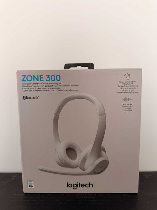 Casti Wireless LOGITECH Zone 300, Bluetooth, alb