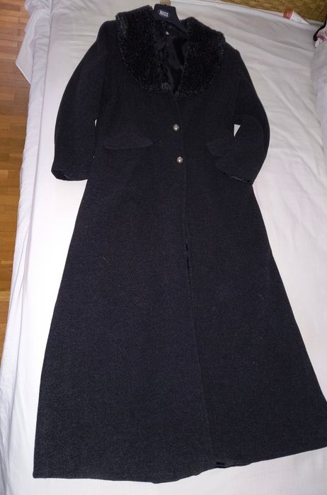 Vand palton din lana, lung, negru