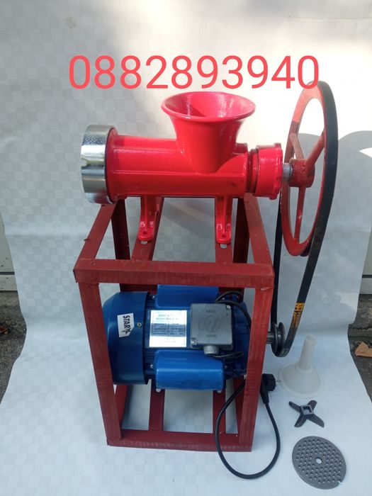 ЧИСТО НОВА,Месомелачка номер 32 +Електромотор с стойка 1.5kw/ 2.2kw