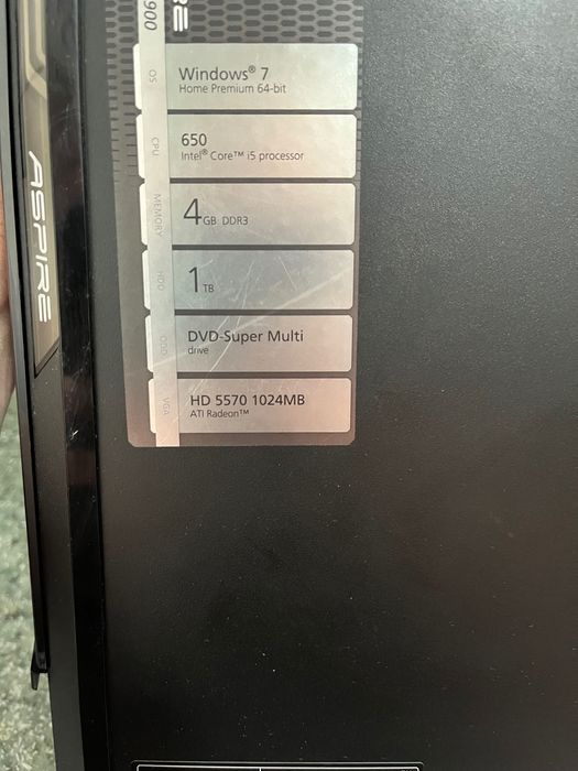 Pc Acer Intel I5 gen 1 placa video incorporata 8 gb RAM+ssd