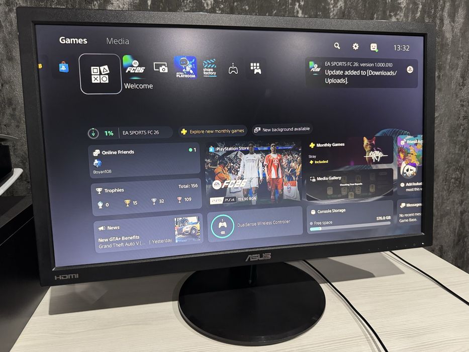 Продавам Монитор Asus VP228HE - 21.5", Full HD, черен