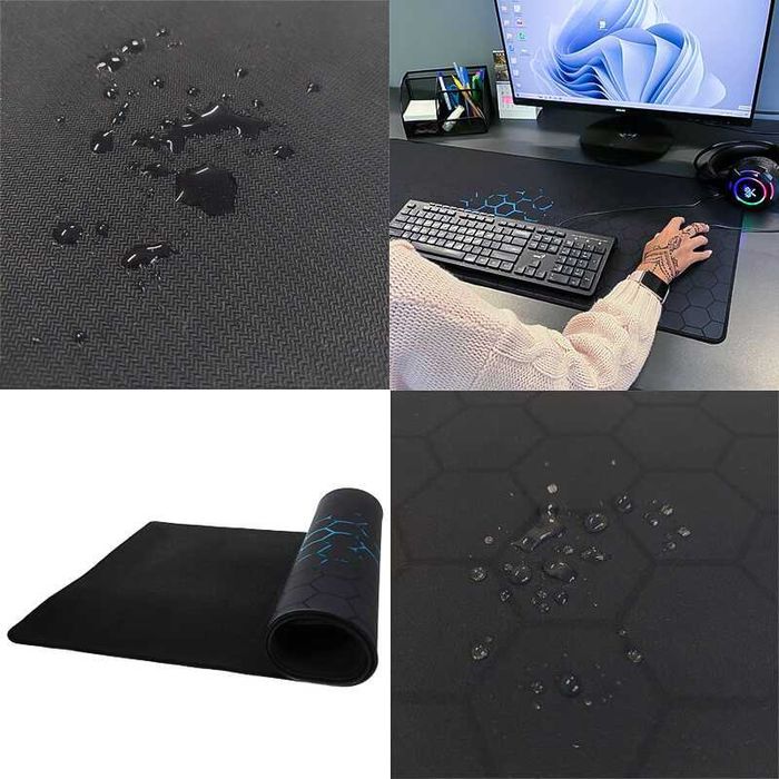 Геймърски пад / голяма подложка за мишка и клавиатура 90 x 40 см