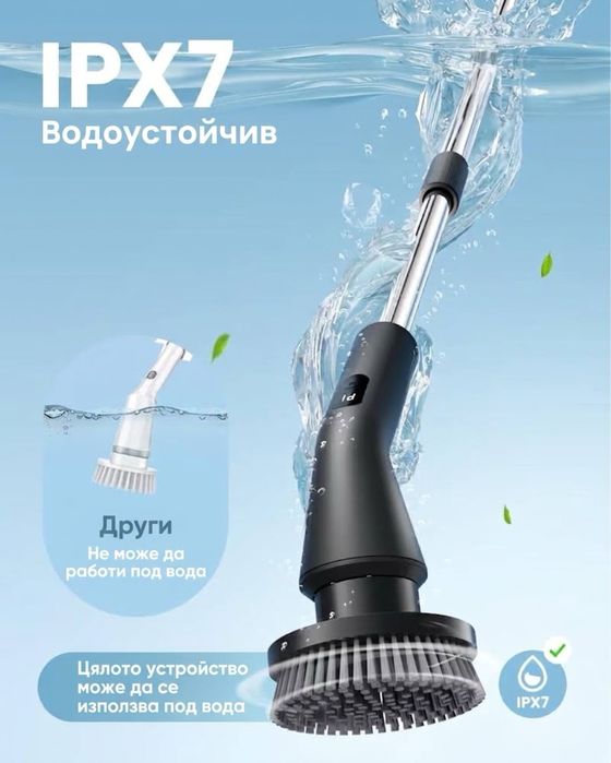 Електрическа честка за почистване 7в1 - черна