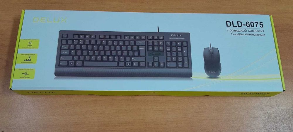 Новый запечатаный комплект клавиатура Delux DLD-6075, USB + мышь