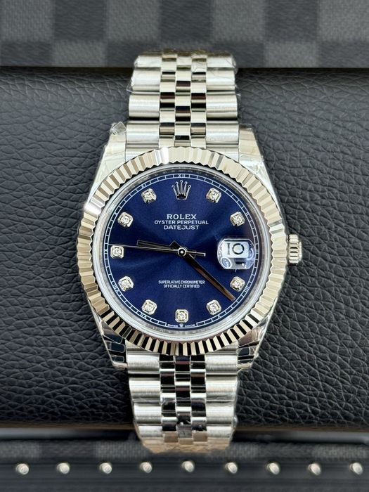 Rolex Date-Just Diamond 41 Blue Dial ETA 3235