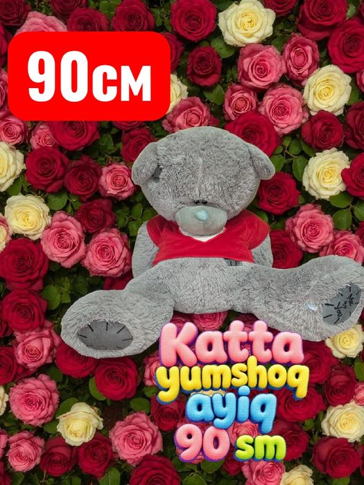Katta yumshoq ayiq – 90 sm мишка Теддиди