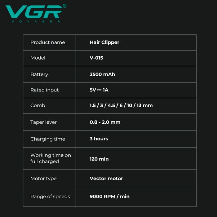 VGR Профессиональная машинка для стрижки волос V-015!