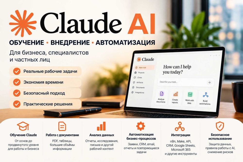 Claude AI — Обучение индивидуально от основ до продвинутого уровня