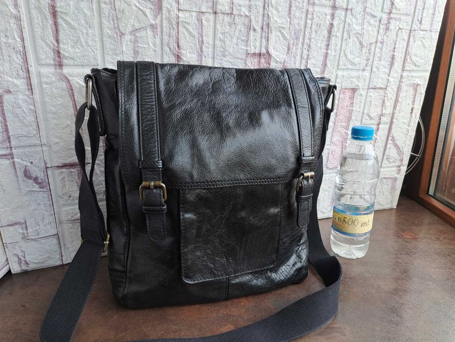 мъжка чанта,кожена торба черна,естествена кожа