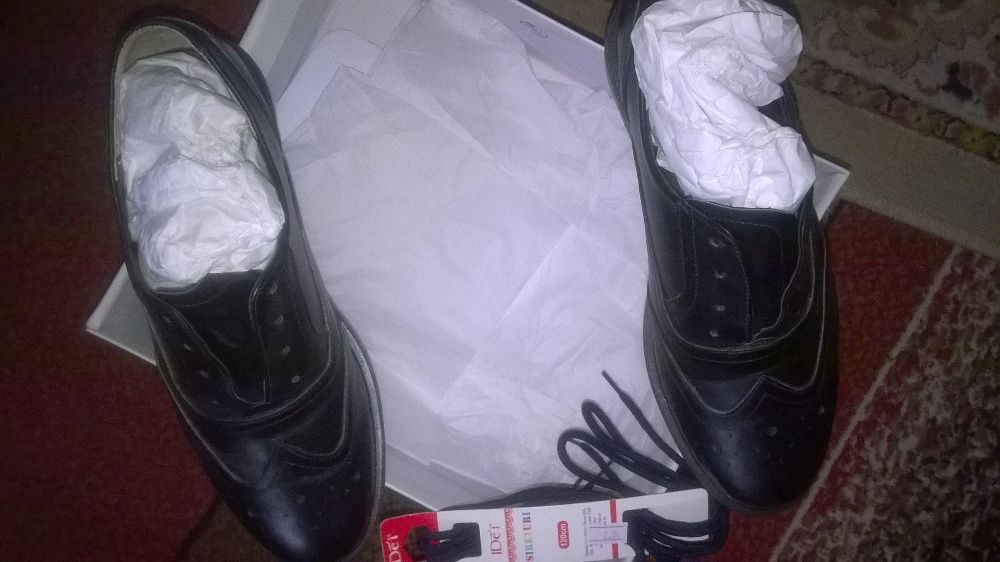 Vand pantofi de dama din piele naturala Oxford-black