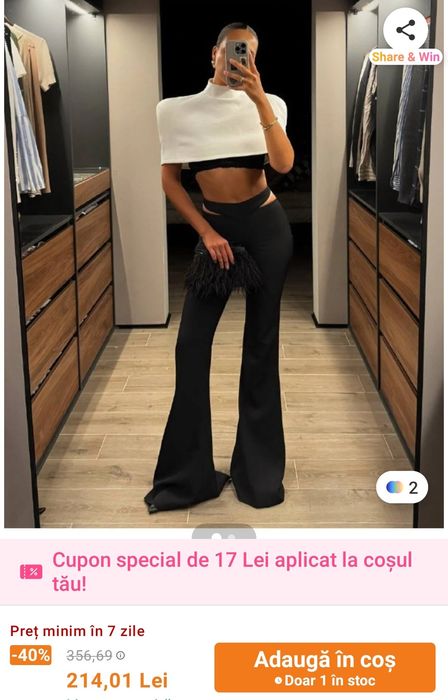 Pantaloni damă,de pe Trendyol.