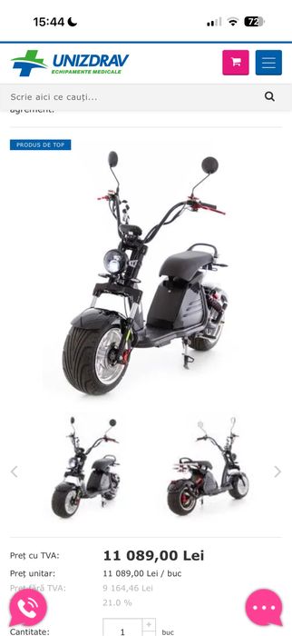 Vand/schimb Scuter electric stil Chopper 3000w baterie 32 Ah impecabil