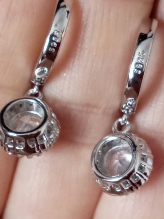 Cercei argint 925 cu moissanite