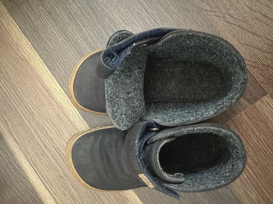 Ghete piele copii Tikki barefoot marime 26 bleumarin