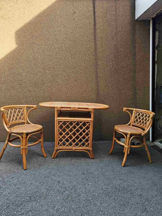 Уникален комплект от естествен бамбук и ратан